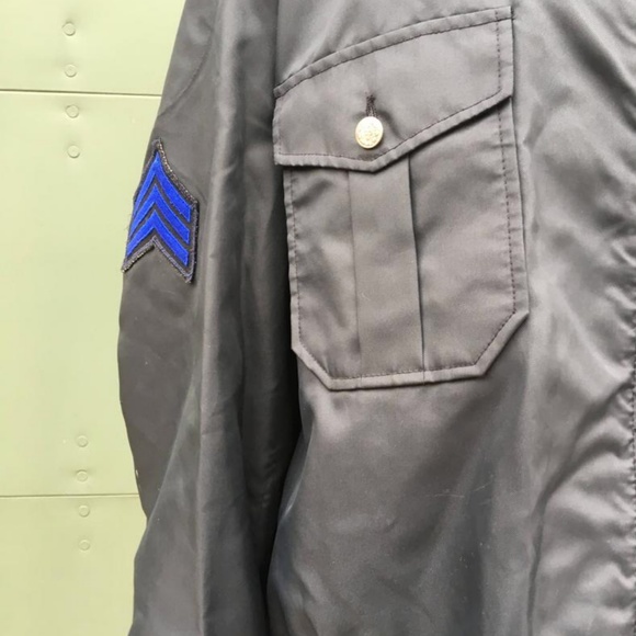 Vintage 1960's Black Nylon Flight Jacket - Picture 3 of 4